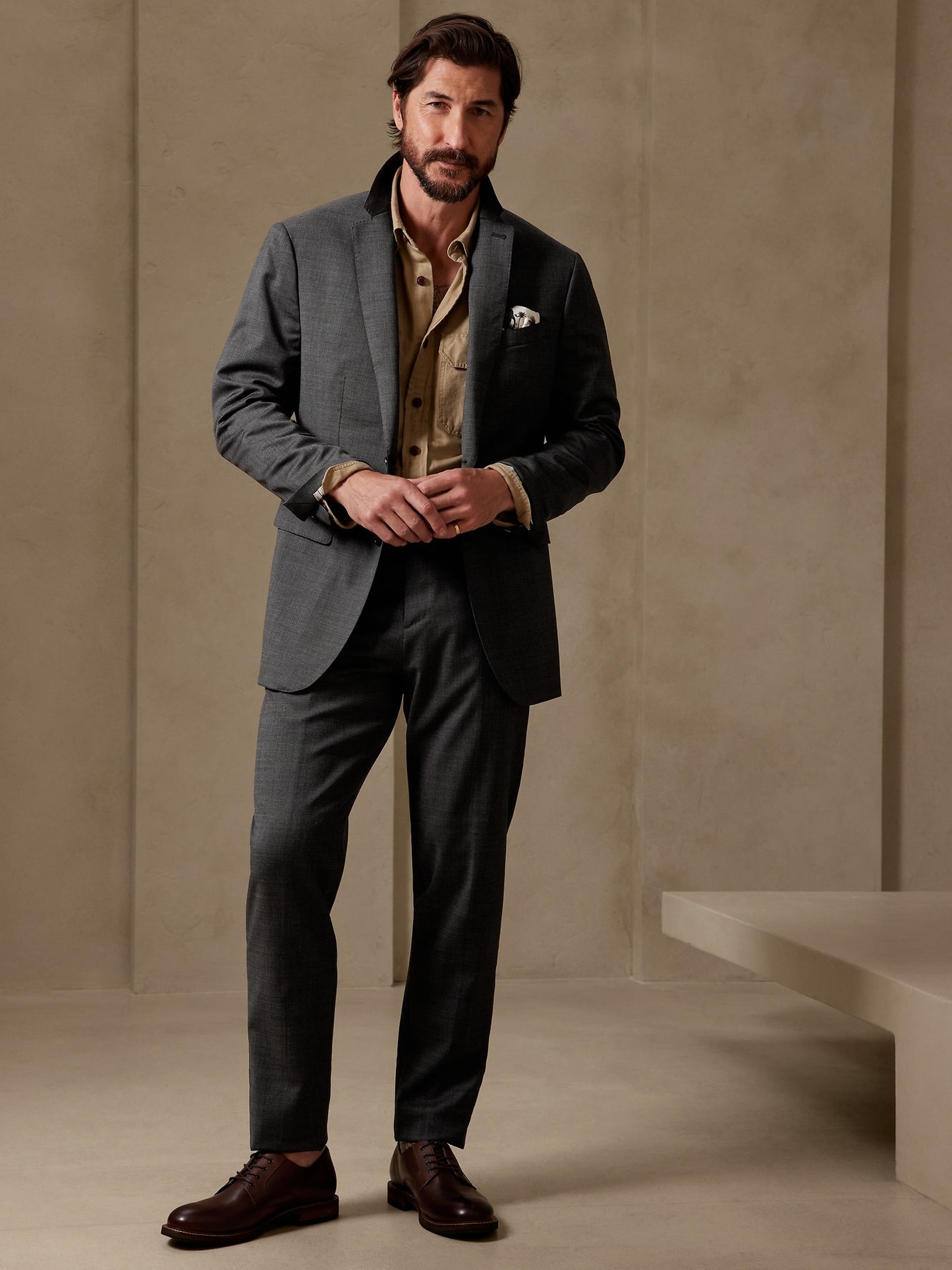 Signature Italian Nailhead Suit Pant