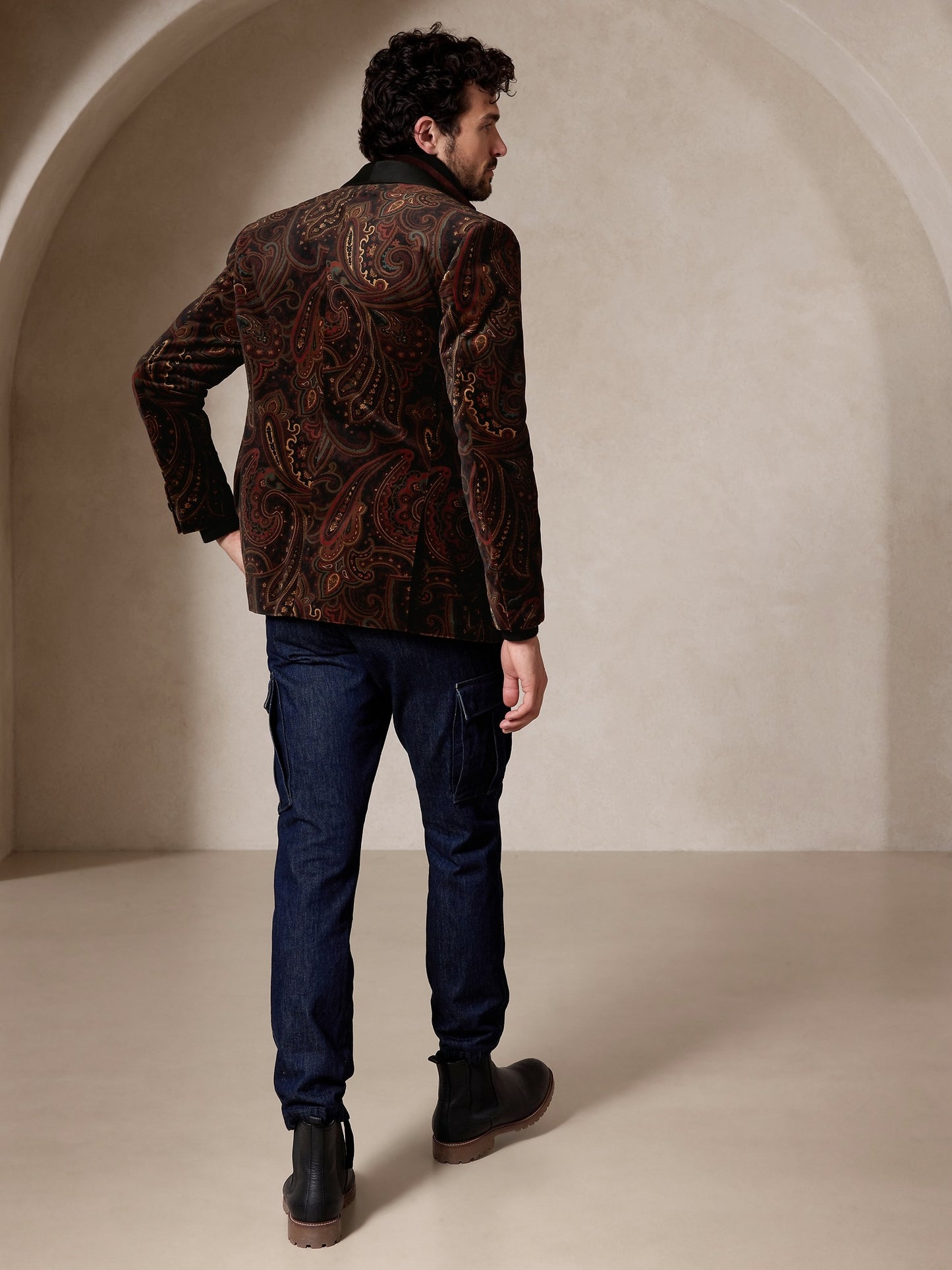 Valois Paisley Velvet Blazer