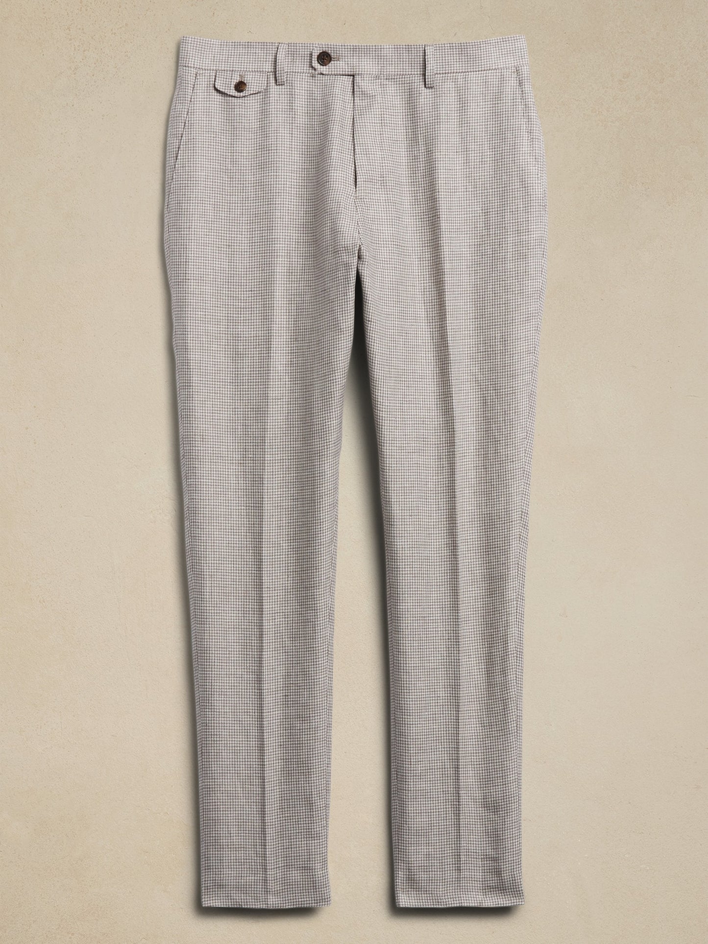 Baia Houndstooth Linen Suit Pant