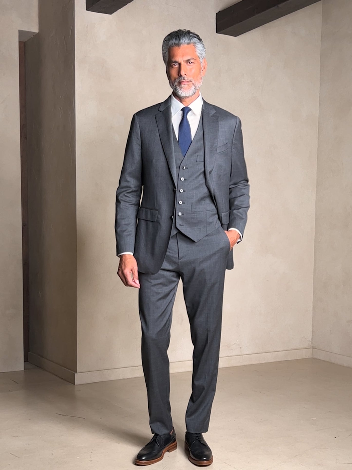 Signature Italian Nailhead Suit Pant