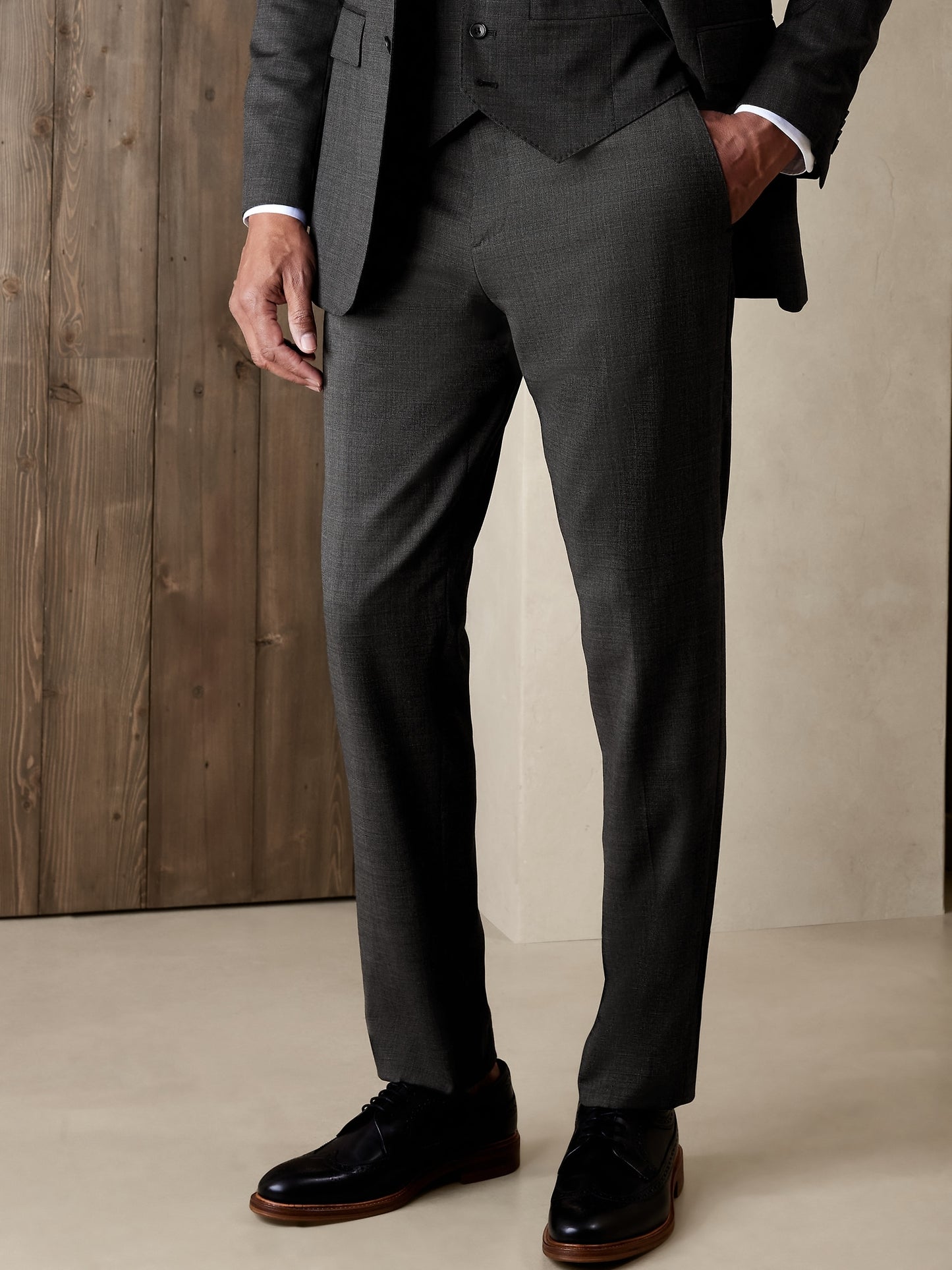 Signature Italian Nailhead Suit Pant