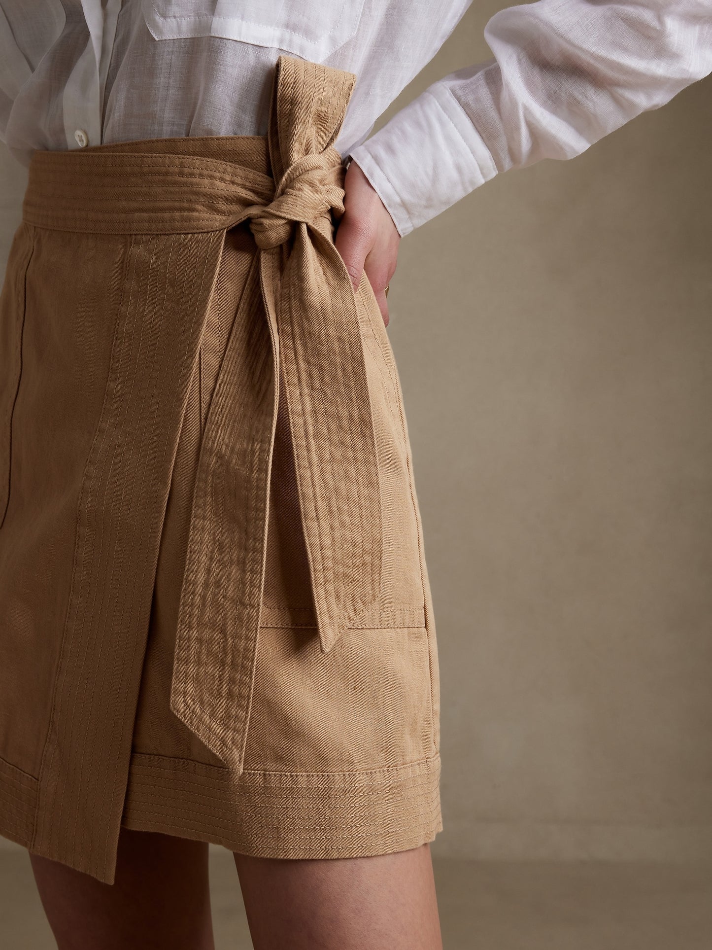 Tessa Cotton-Linen Mini Skirt