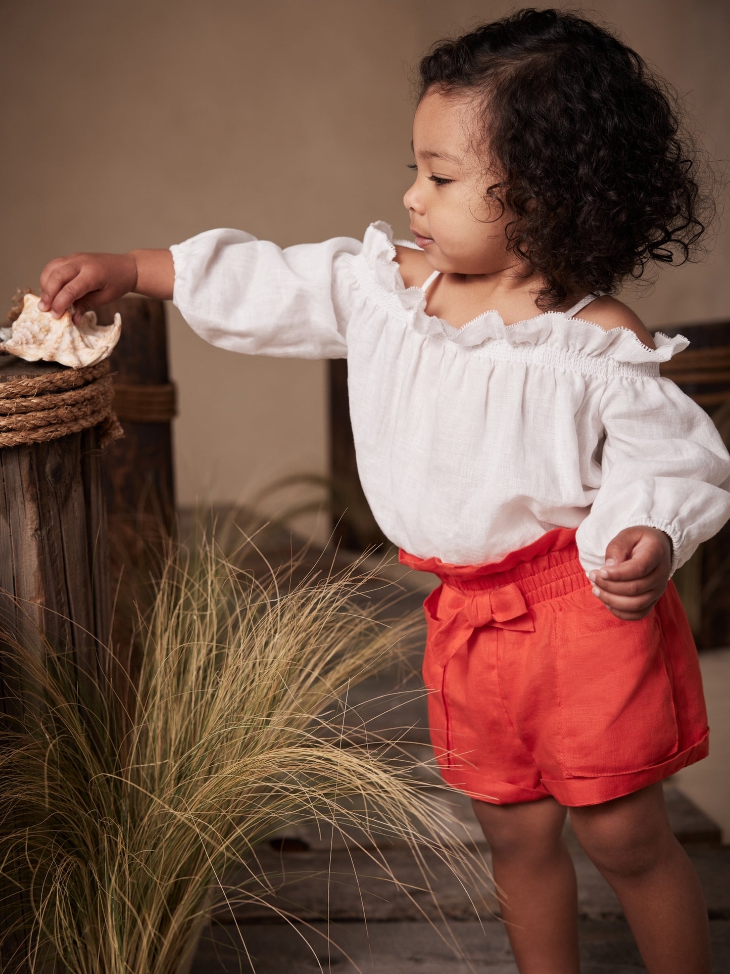 Mia High-Rise Linen Short for Baby + Toddler