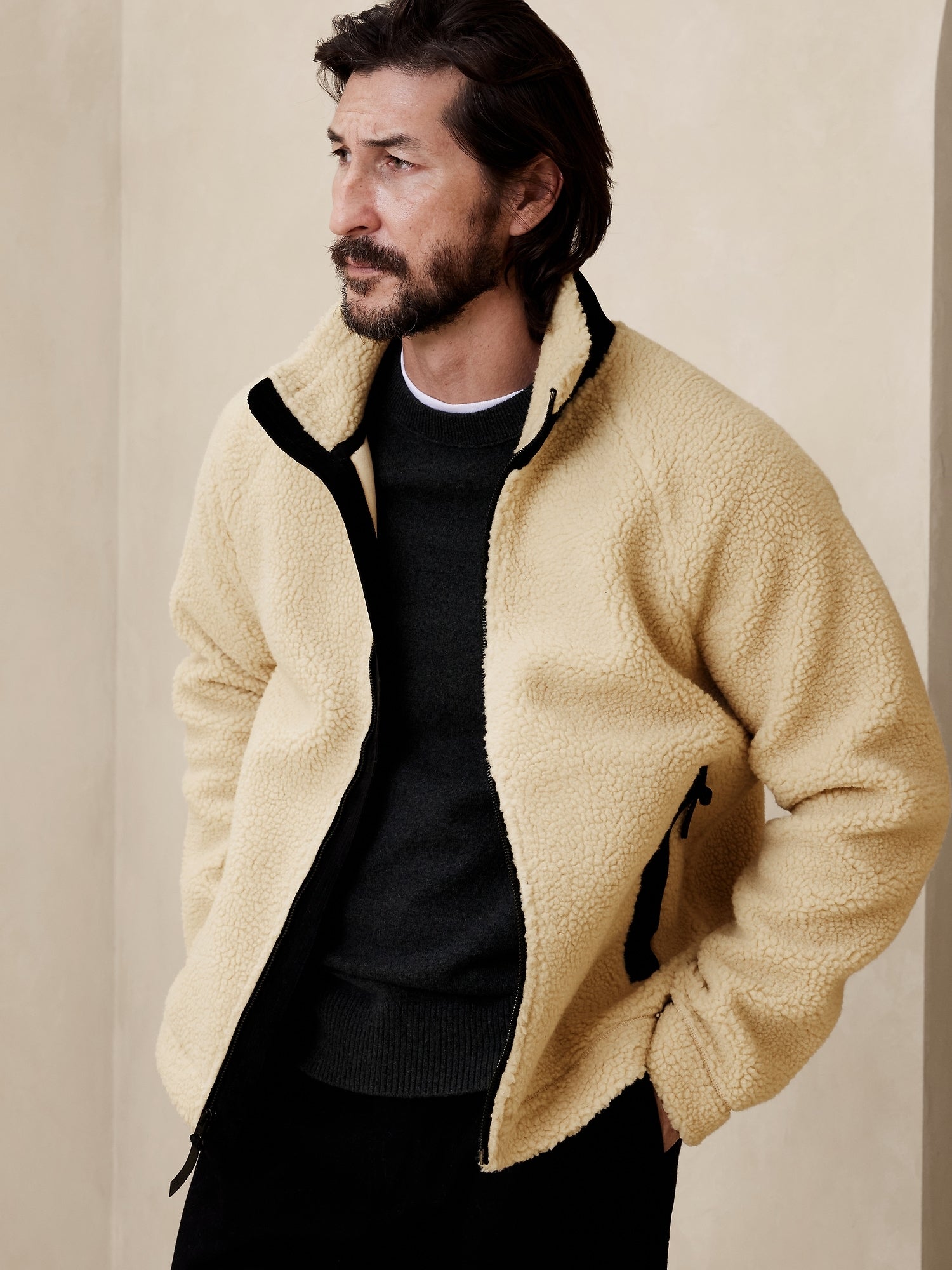 Banana republic sherpa moto jacket sale