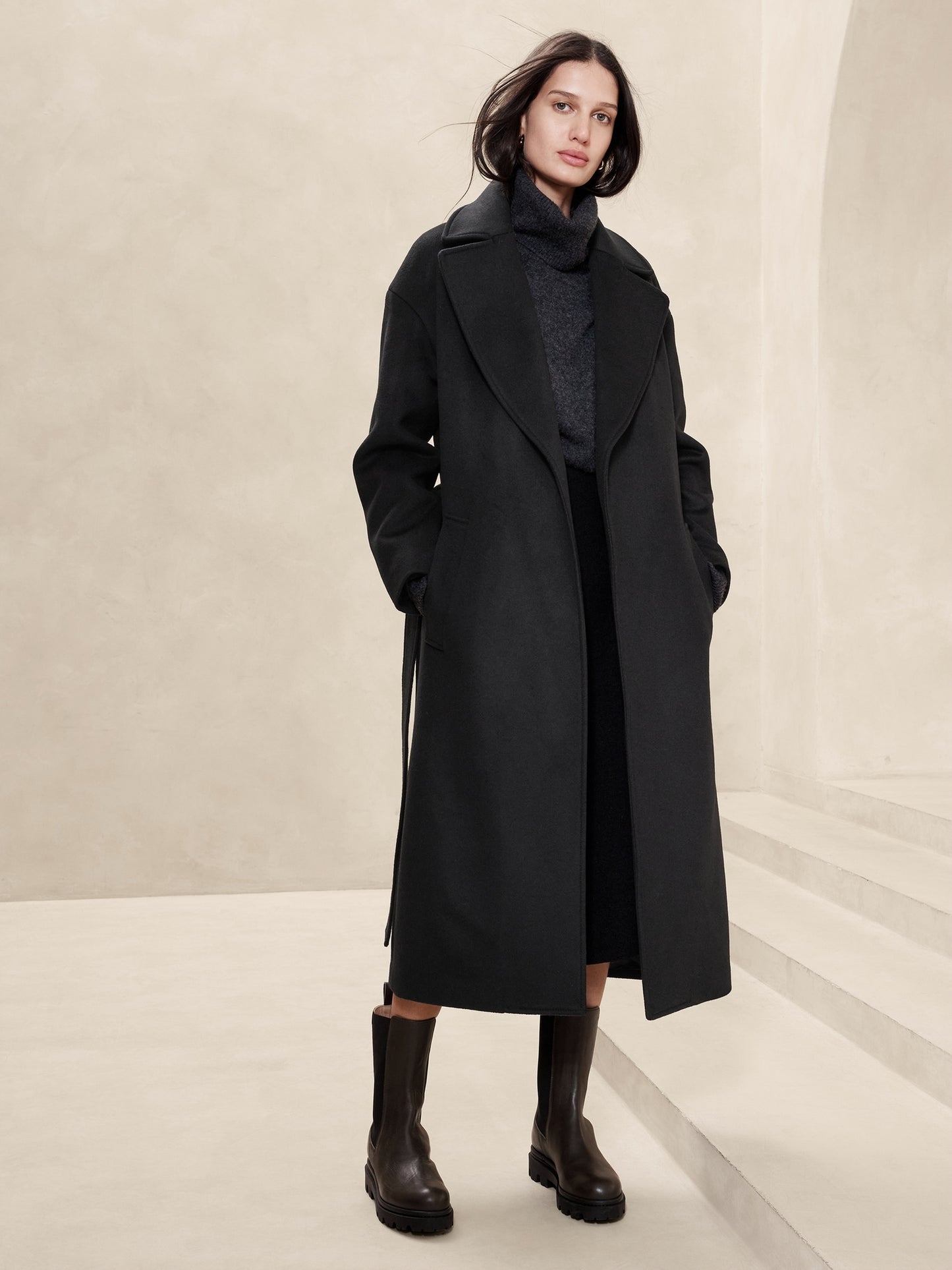 Pura Wool-Cashmere Wrap Coat