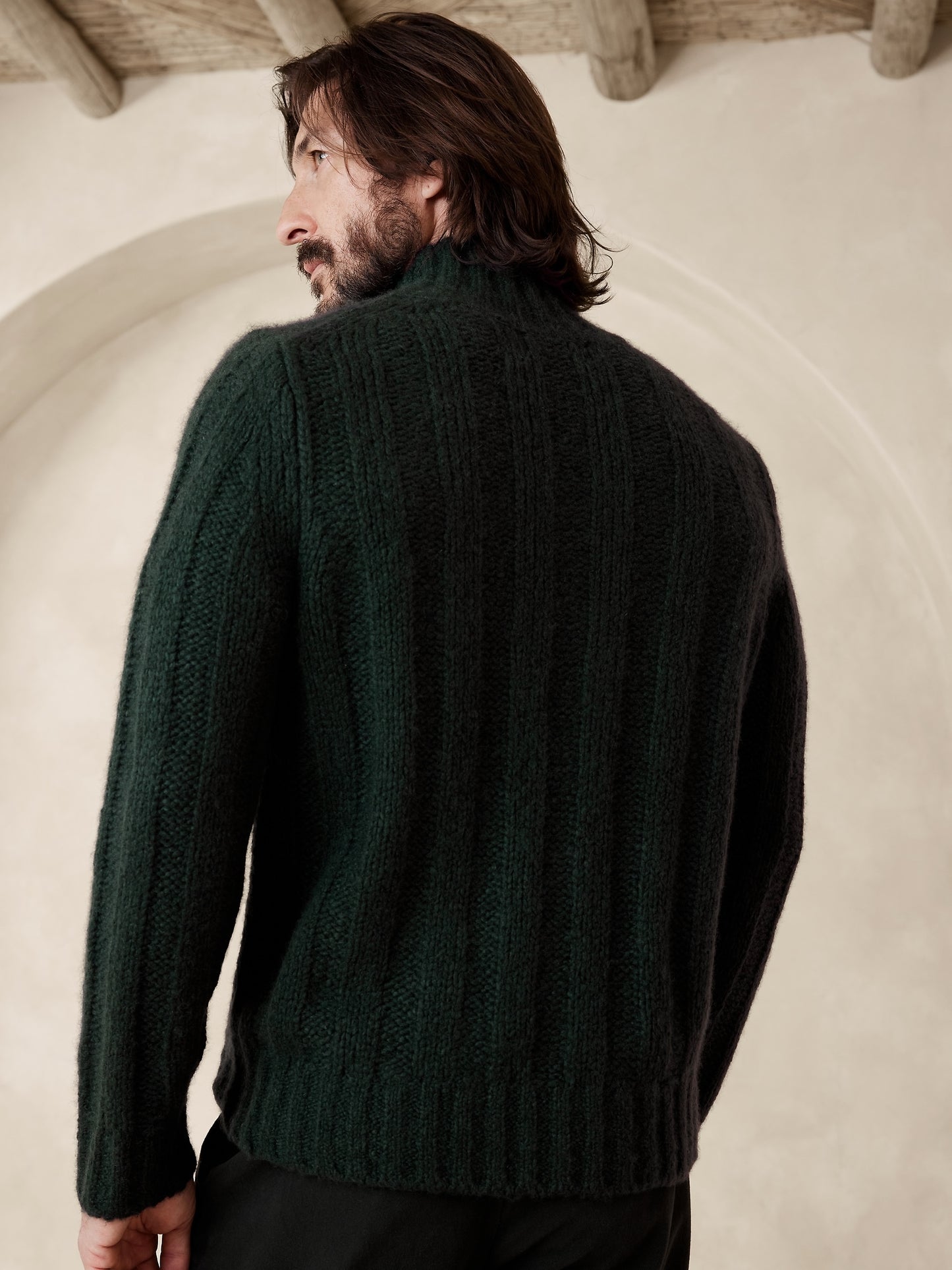 Alta Brushed Cashmere-Wool-Silk Sweater