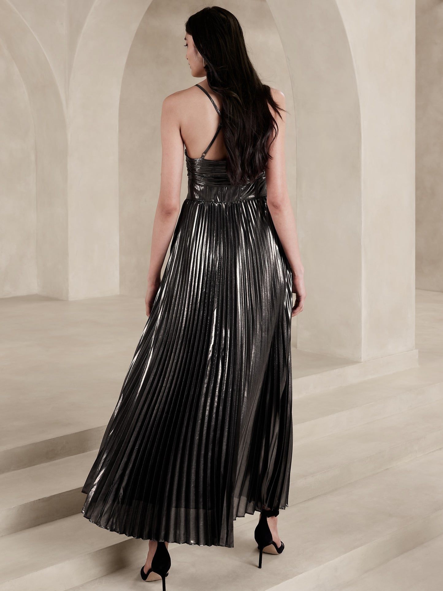 Odetta Metallic Maxi Dress