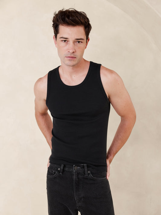 بلوزة أوثينتك مضلعة بدون أكمام