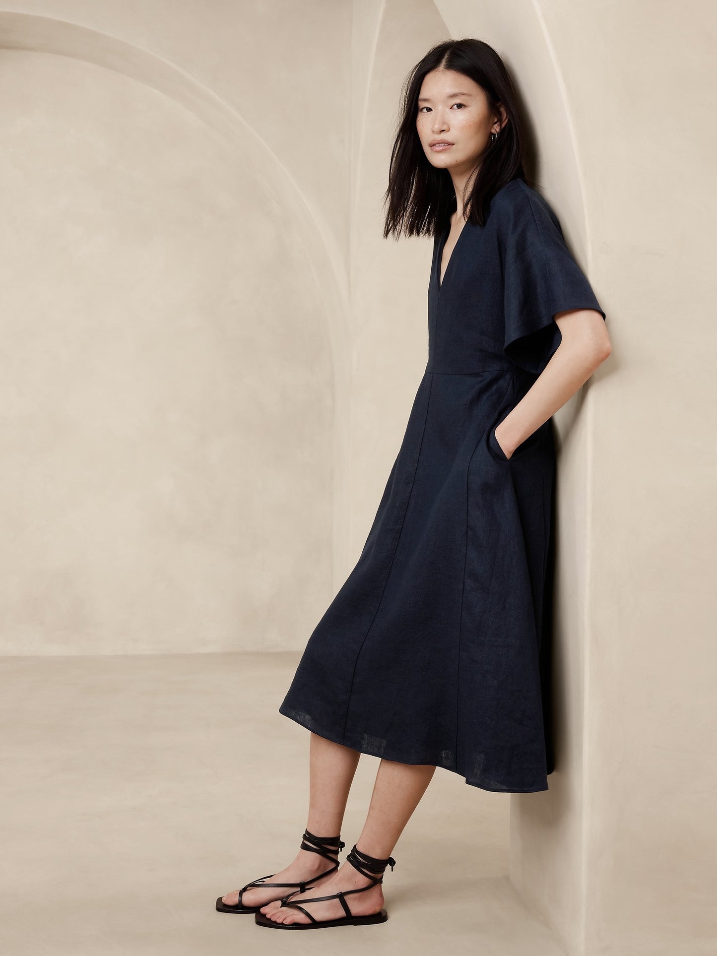 Maya Linen Midi Dress