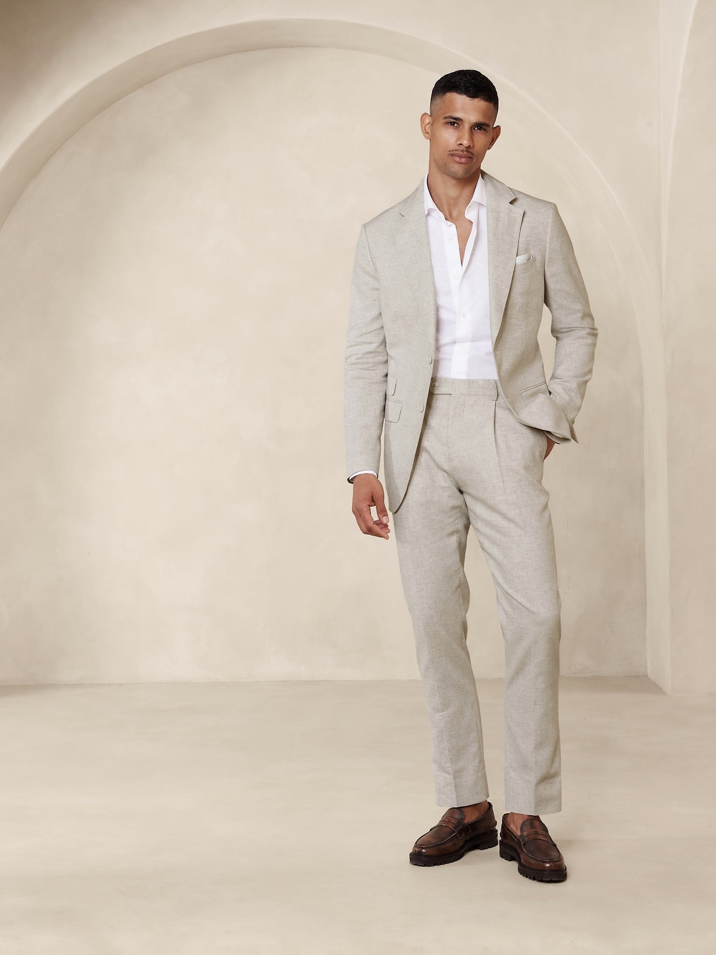 Arroyo Cotton-Linen Suit Pant