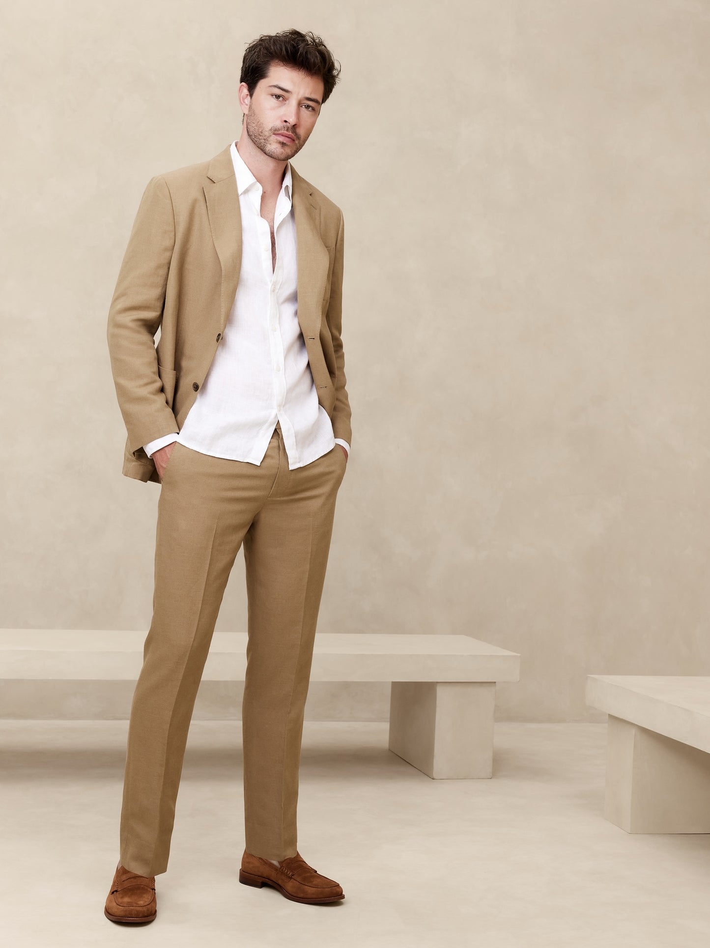 Ventana Italian Linen-Blend Suit Pant