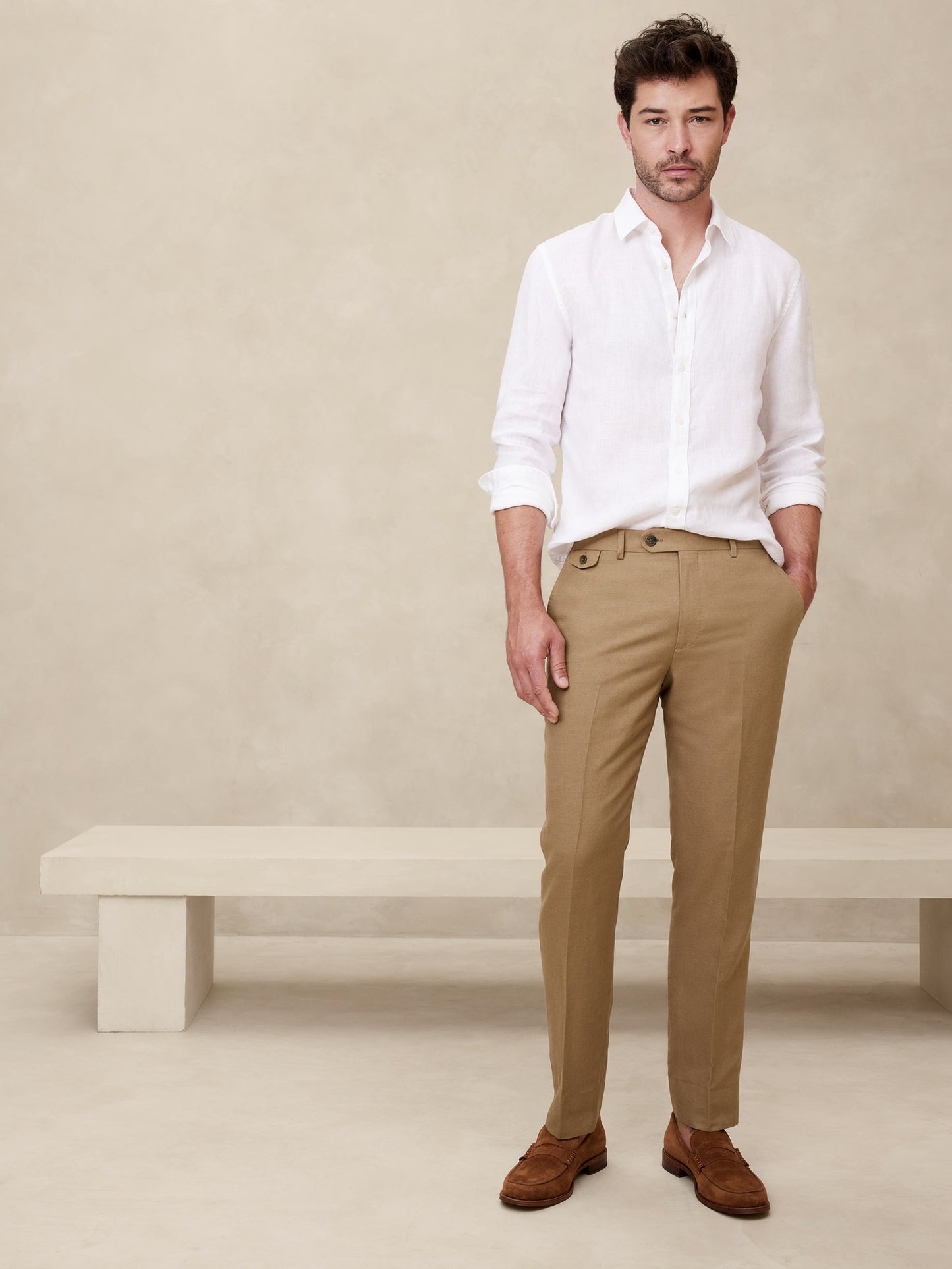 Ventana Italian Linen-Blend Suit Pant