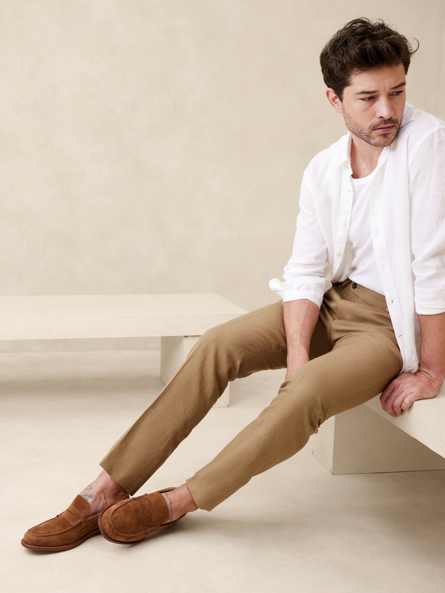 Ventana Italian Linen-Blend Suit Pant