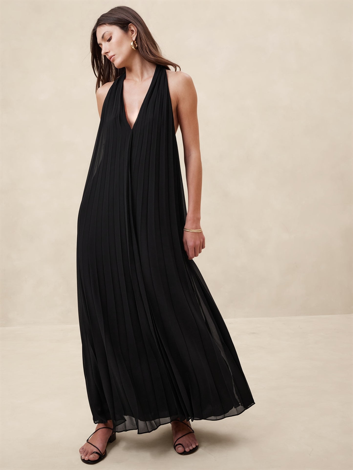 Odetta Pleated Maxi Dress