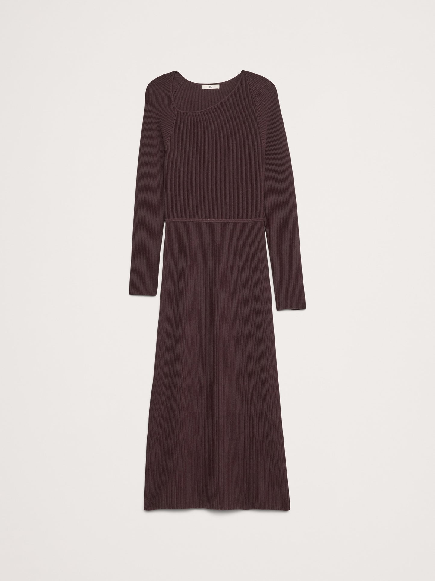 فستان ميدي أملس بفتحة ياقة مائلة