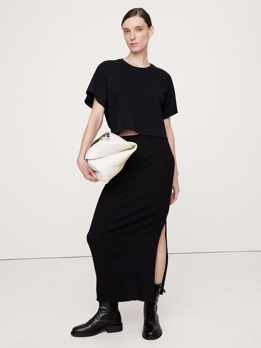 تنورة ماكسي مضلعة محبوكة