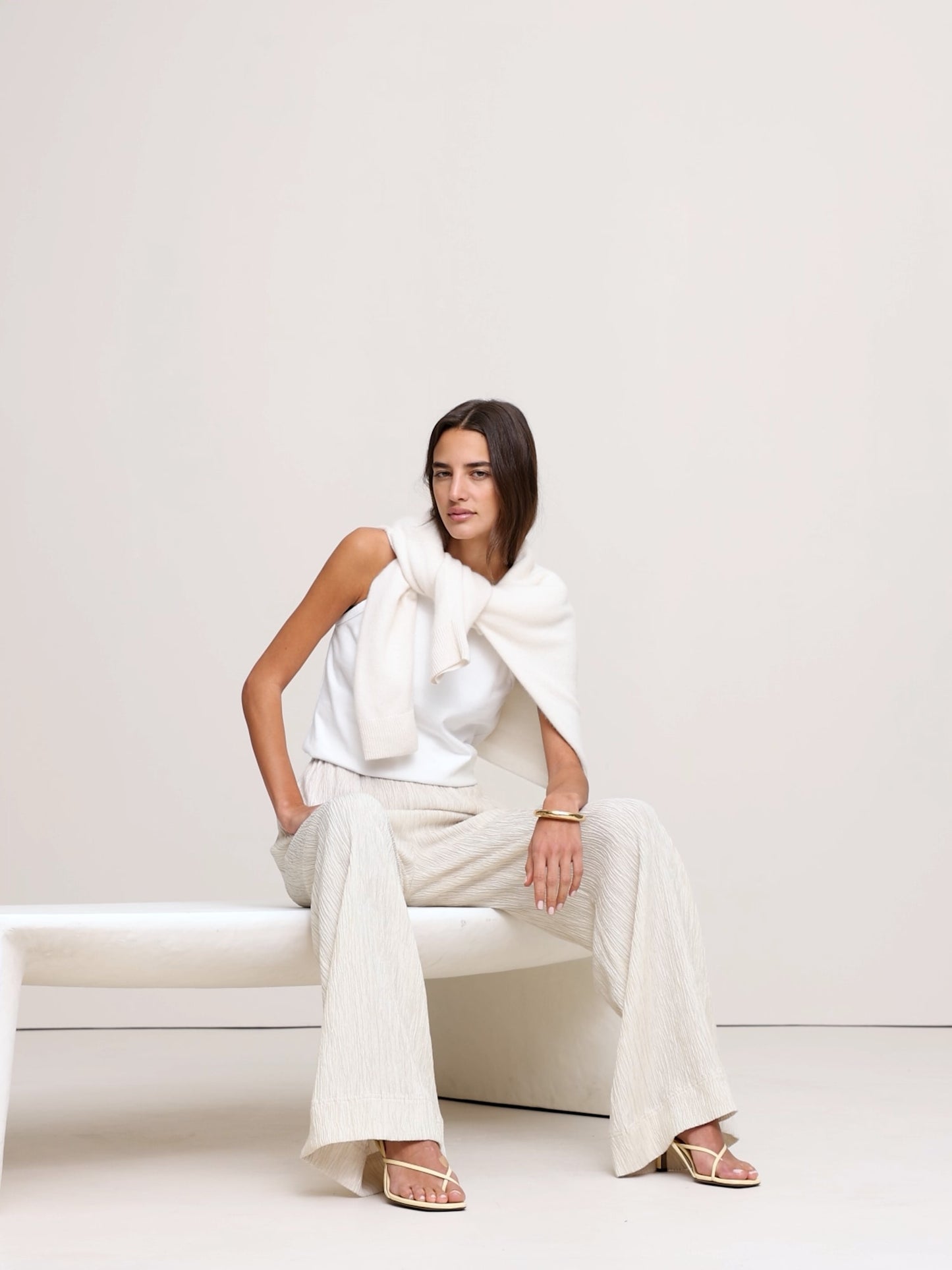 بنطال كريب مجعد سهل الارتداء