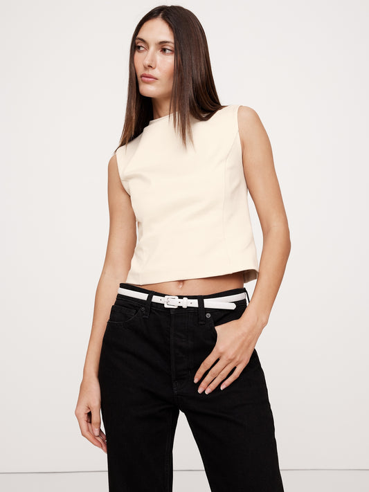 Everywhere Ponte Mock-Neck Top