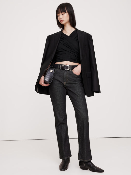 بلوزة كروس أوفر كريب محبوكة