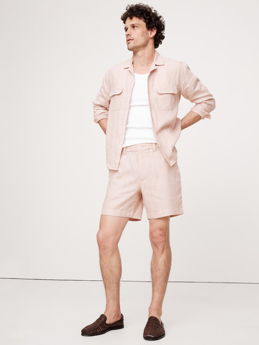 7" Linen Pull-On Short