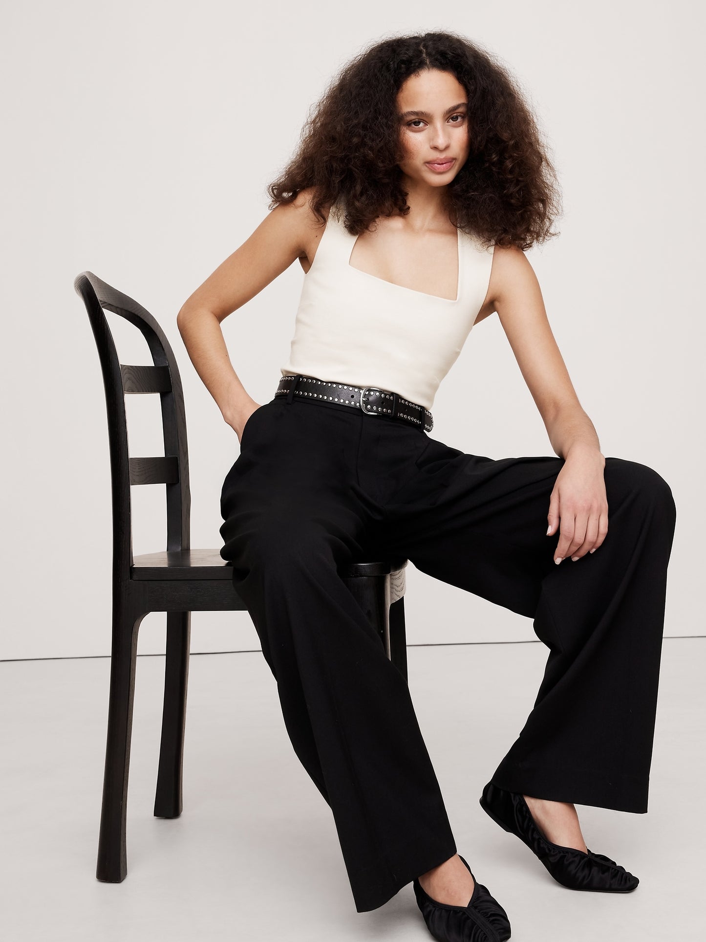 Everywhere Ponte Square-Neck Top