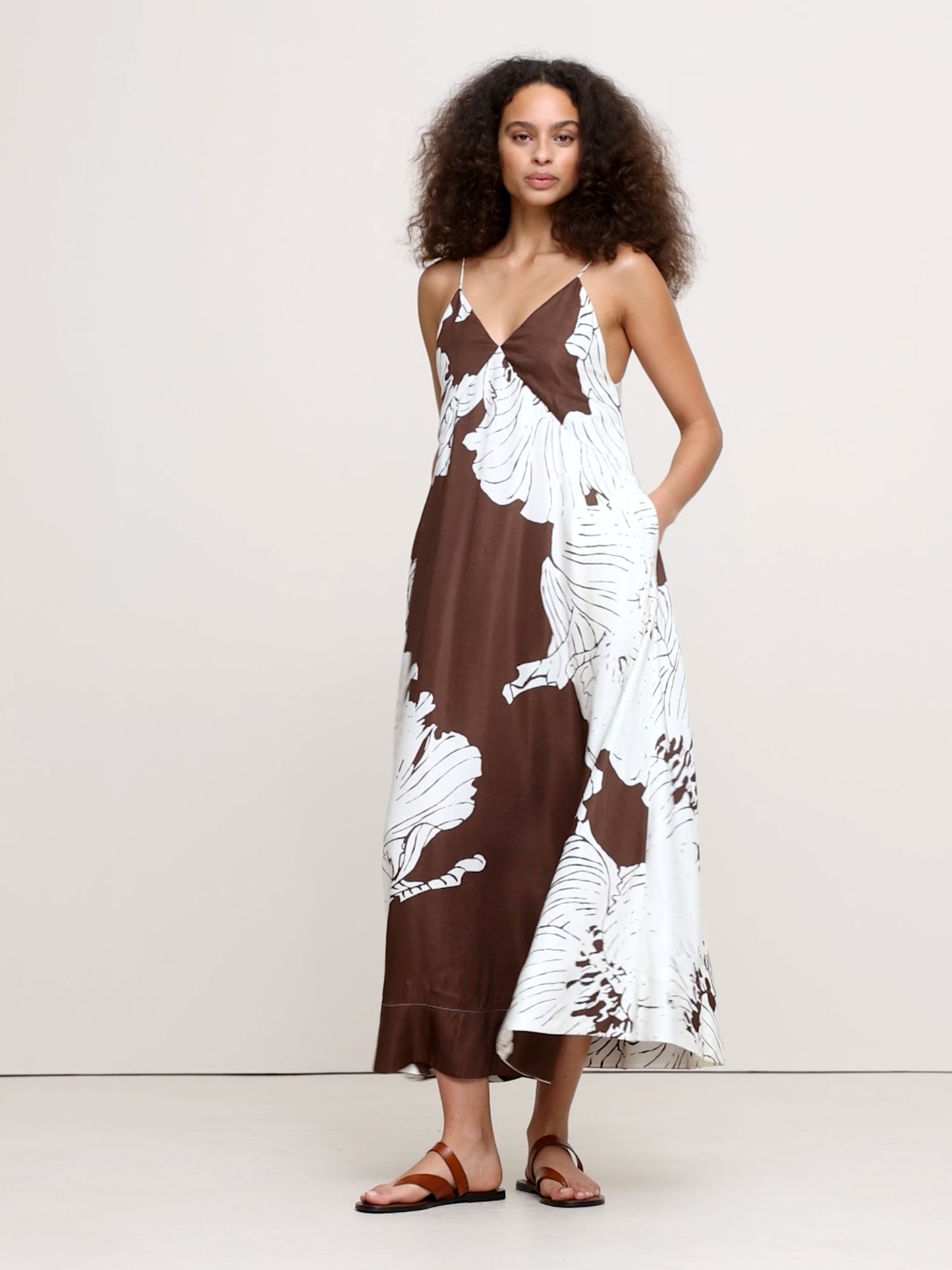 Viscose-Linen Maxi Dress
