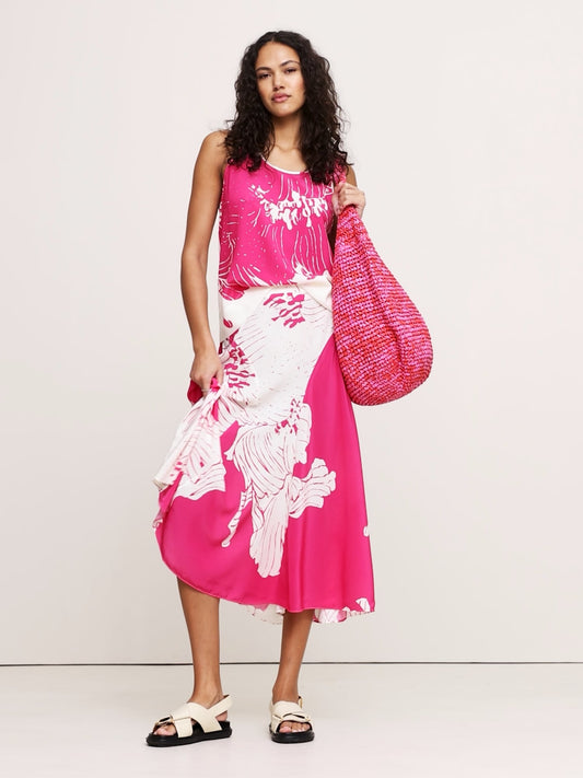 Matte Silk Midi Skirt