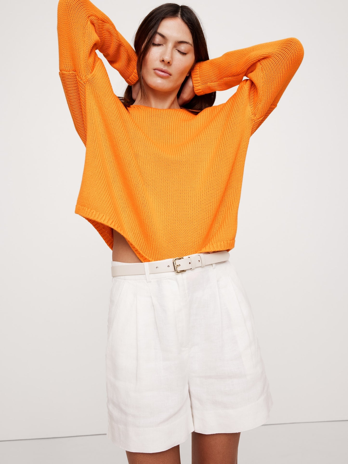 سترة قطن حرير بفتحة خلفية واسعة