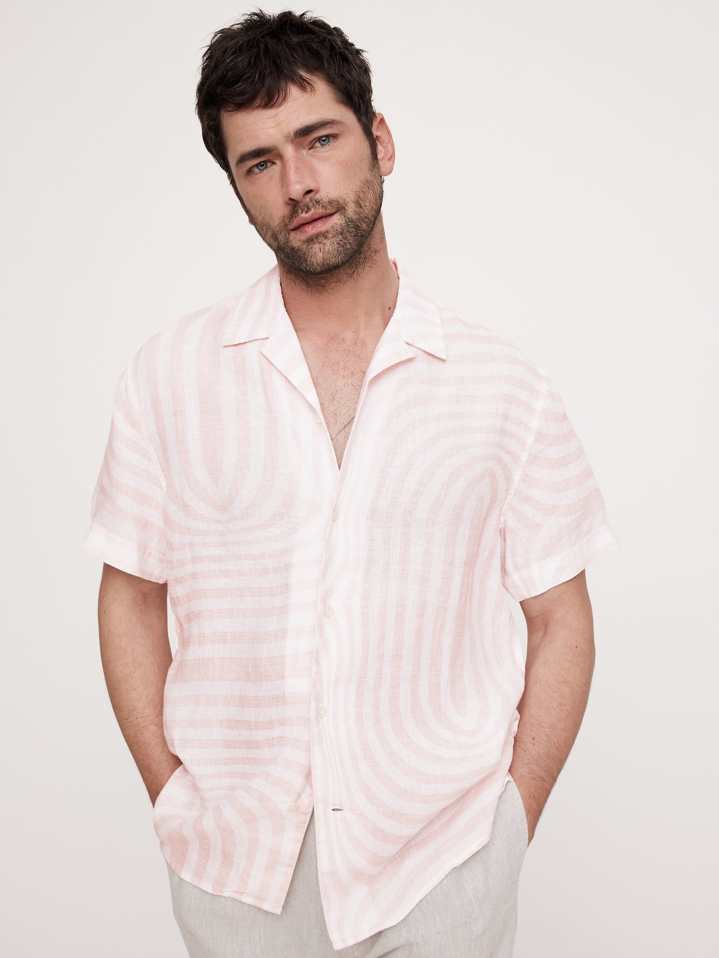 Standard-Fit Linen Resort Shirt