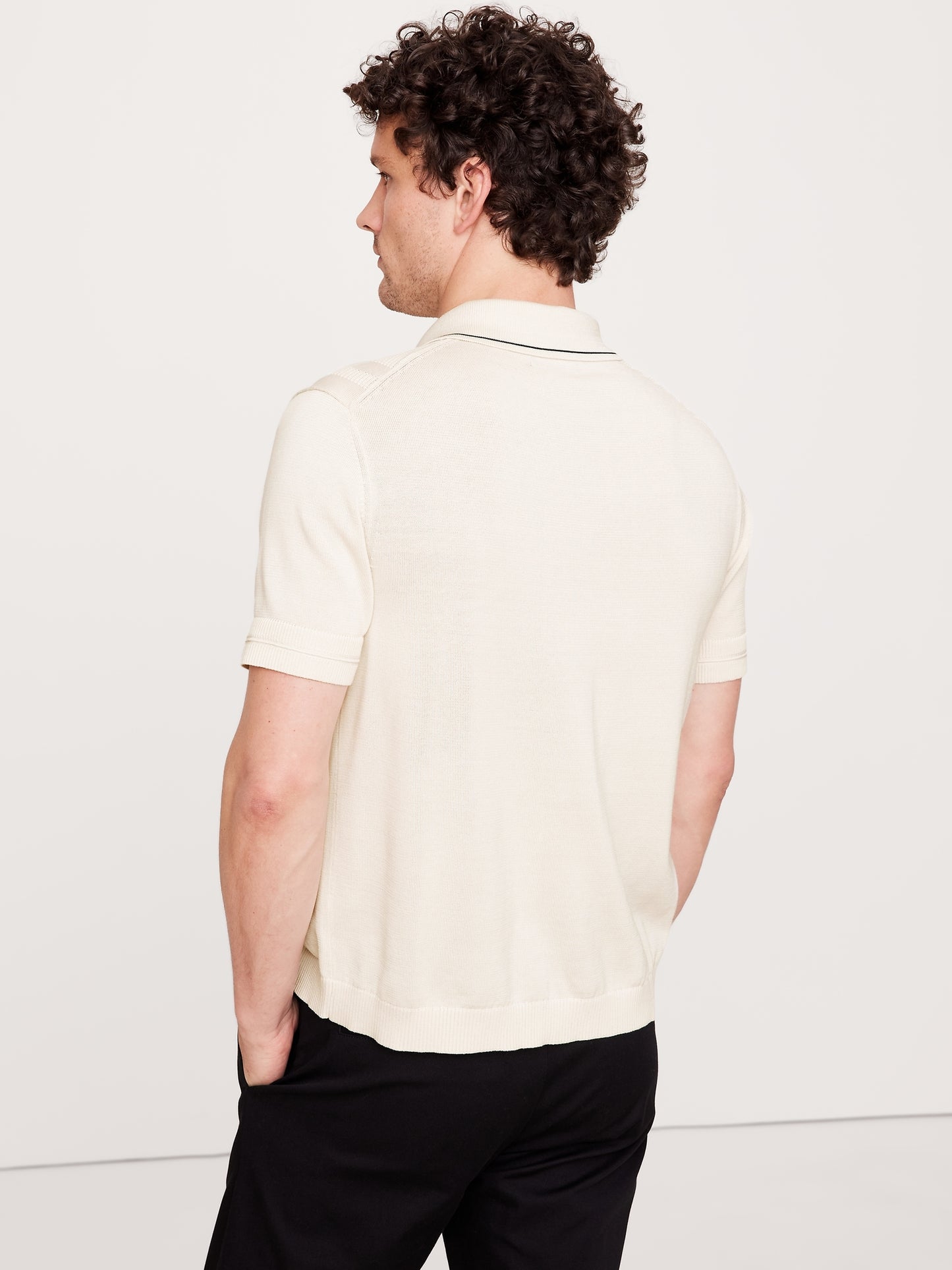 Ribbed-Stripe Cotton Resort Shirt