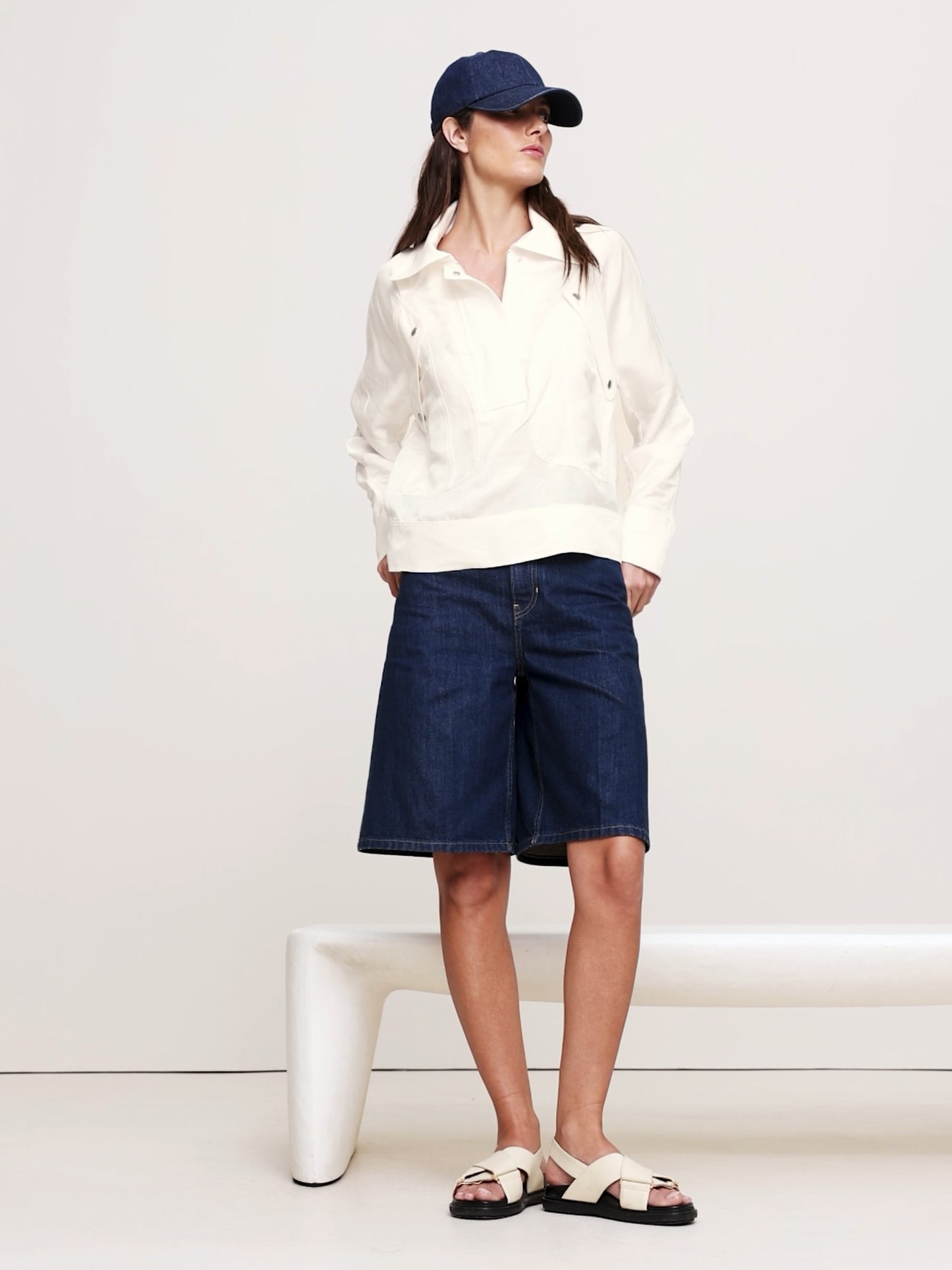Oversized Viscose-Linen Popover