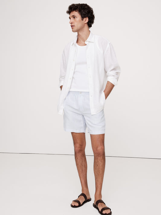 7" Linen-Cotton Pull-On Short