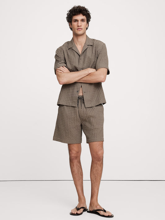 7" Waffle Cotton Pull-On Short