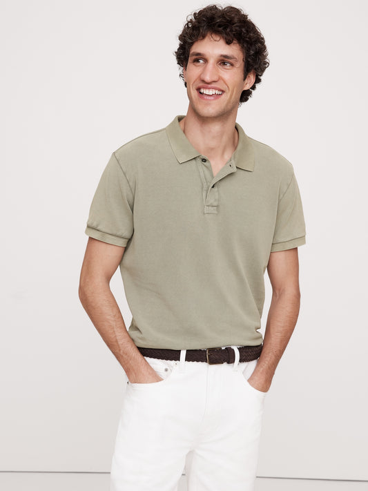 Sun-Faded Pique Polo