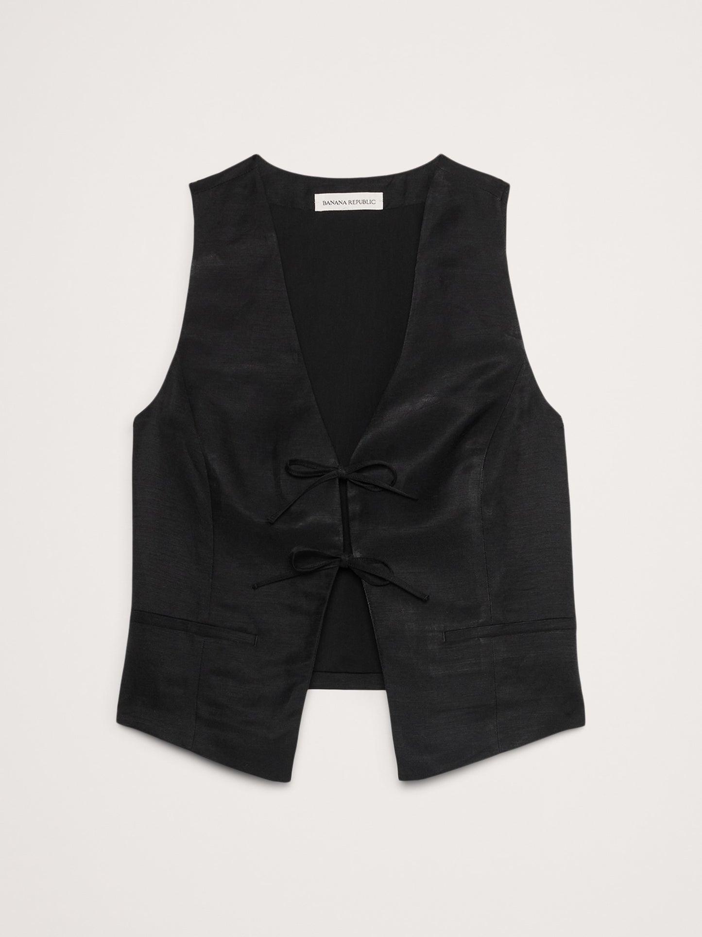 Viscose-Linen Tie Vest