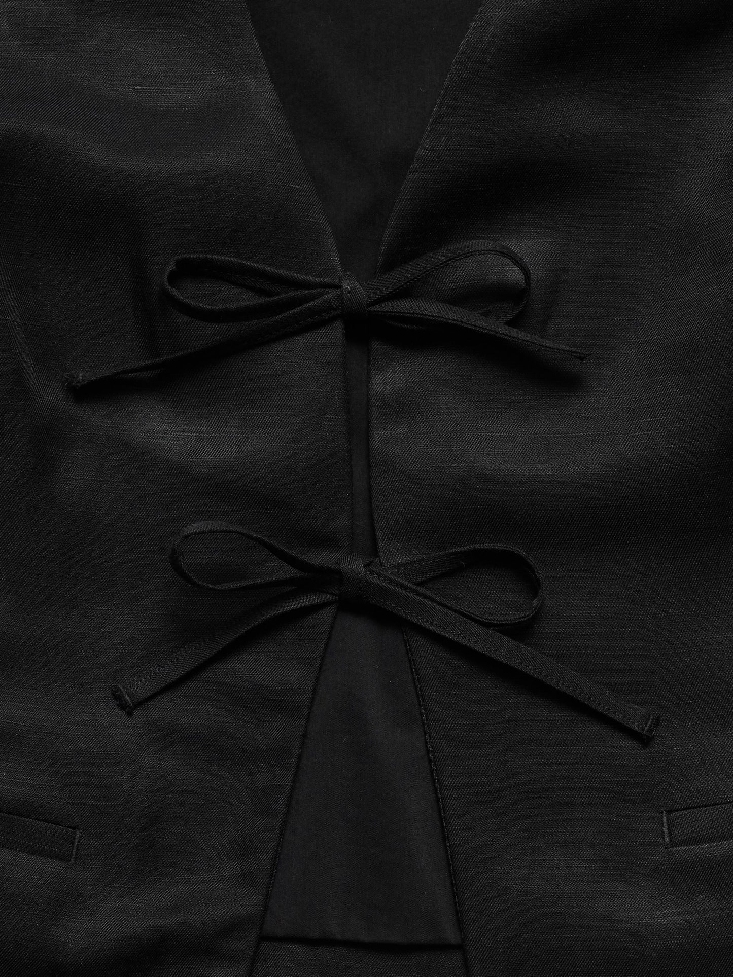 Viscose-Linen Tie Vest