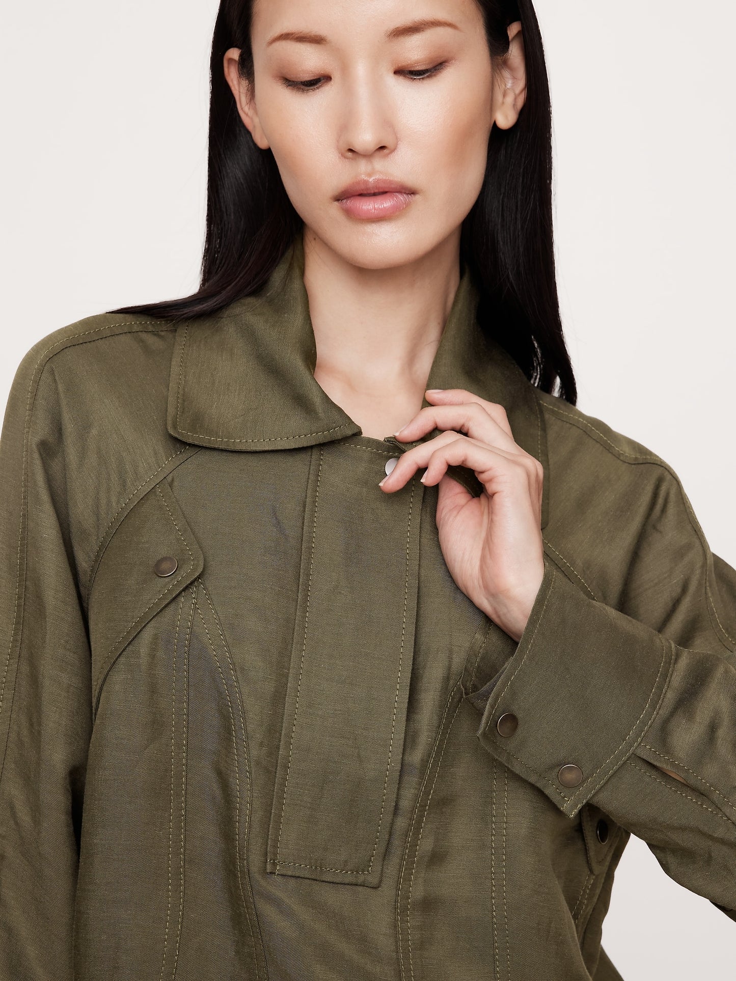 Oversized Viscose-Linen Popover