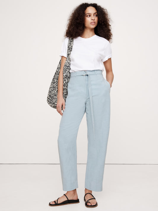 High-Rise Barrel TENCELâ„¢ -Linen Pant