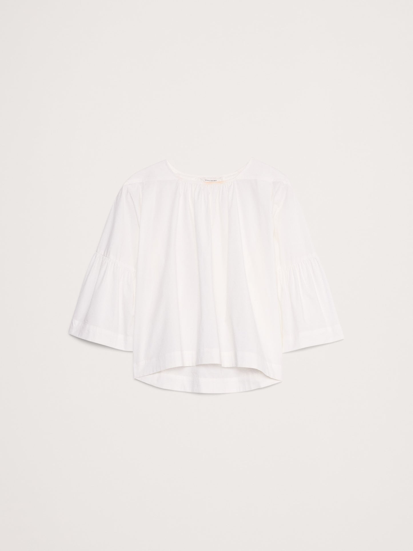 Oversized Cotton Poplin Shirred Top