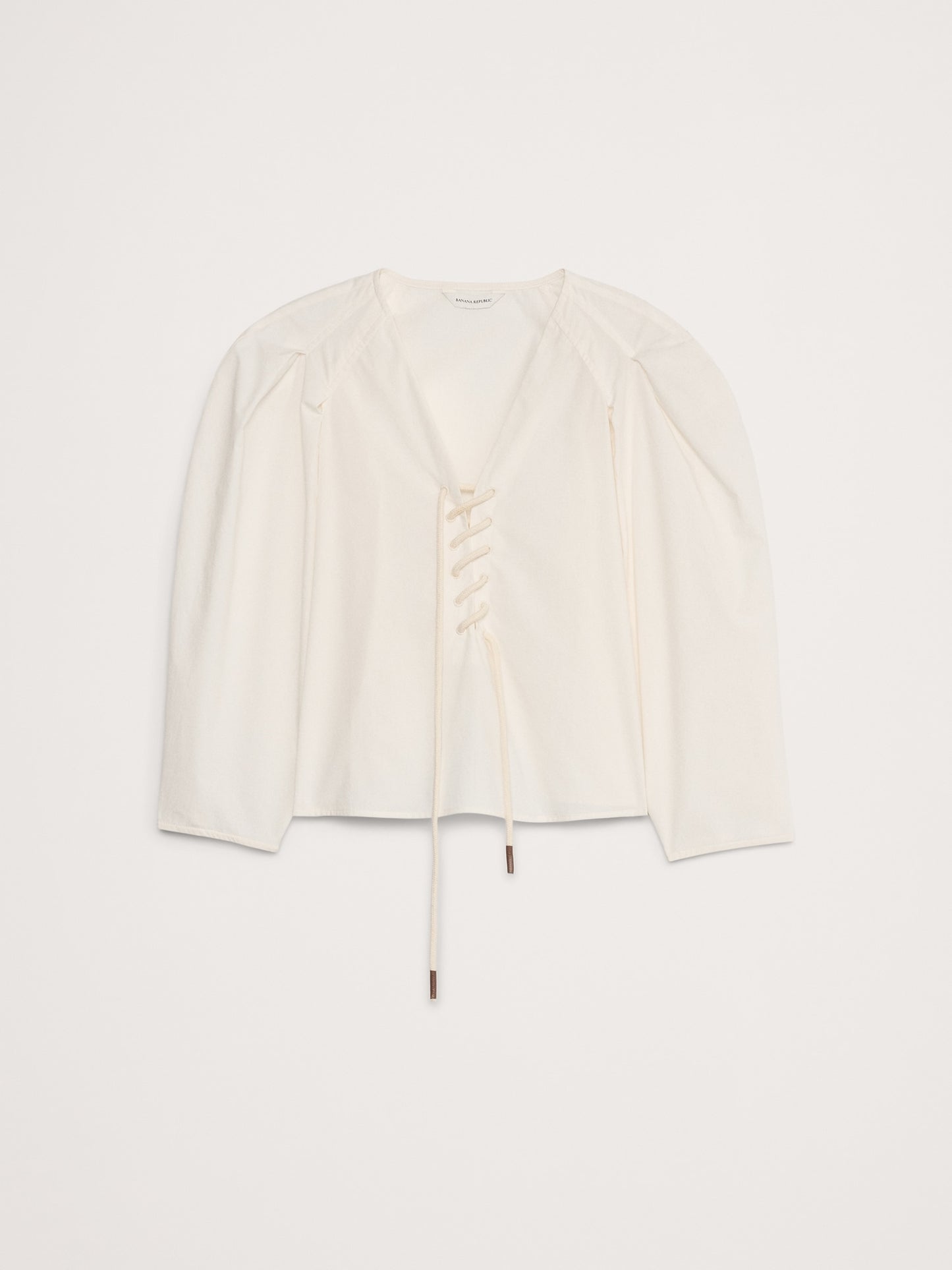 Cotton Poplin Lace-Up Cropped Shirt