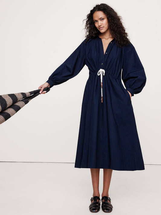 Cotton Poplin Midi Shirtdress