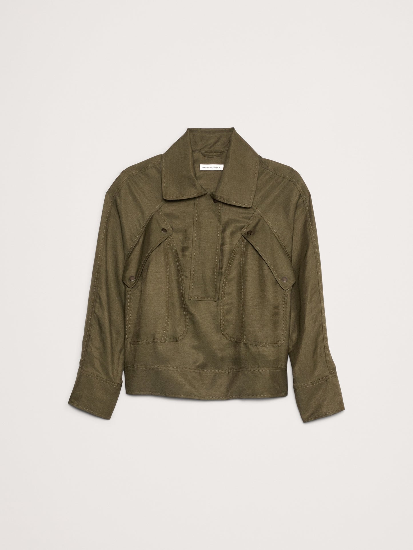 Oversized Viscose-Linen Popover