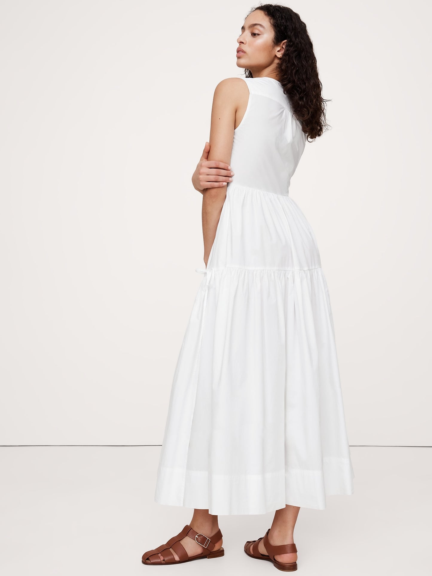 Cotton Poplin Wrap Maxi Dress