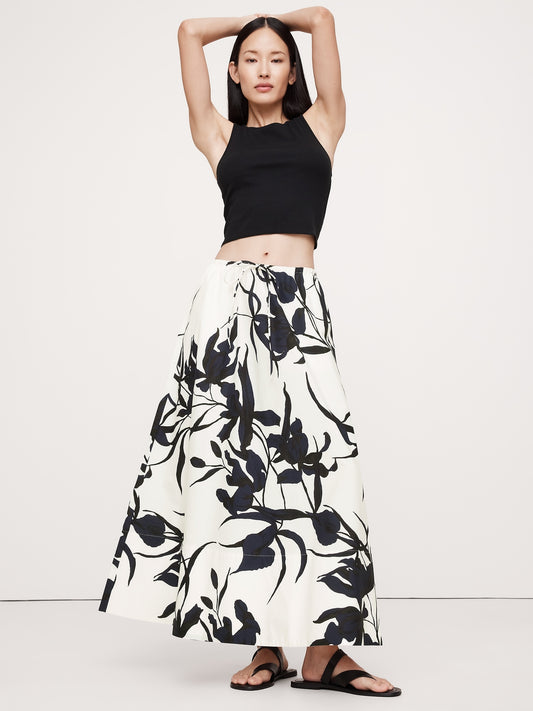 Cotton Poplin Maxi Skirt