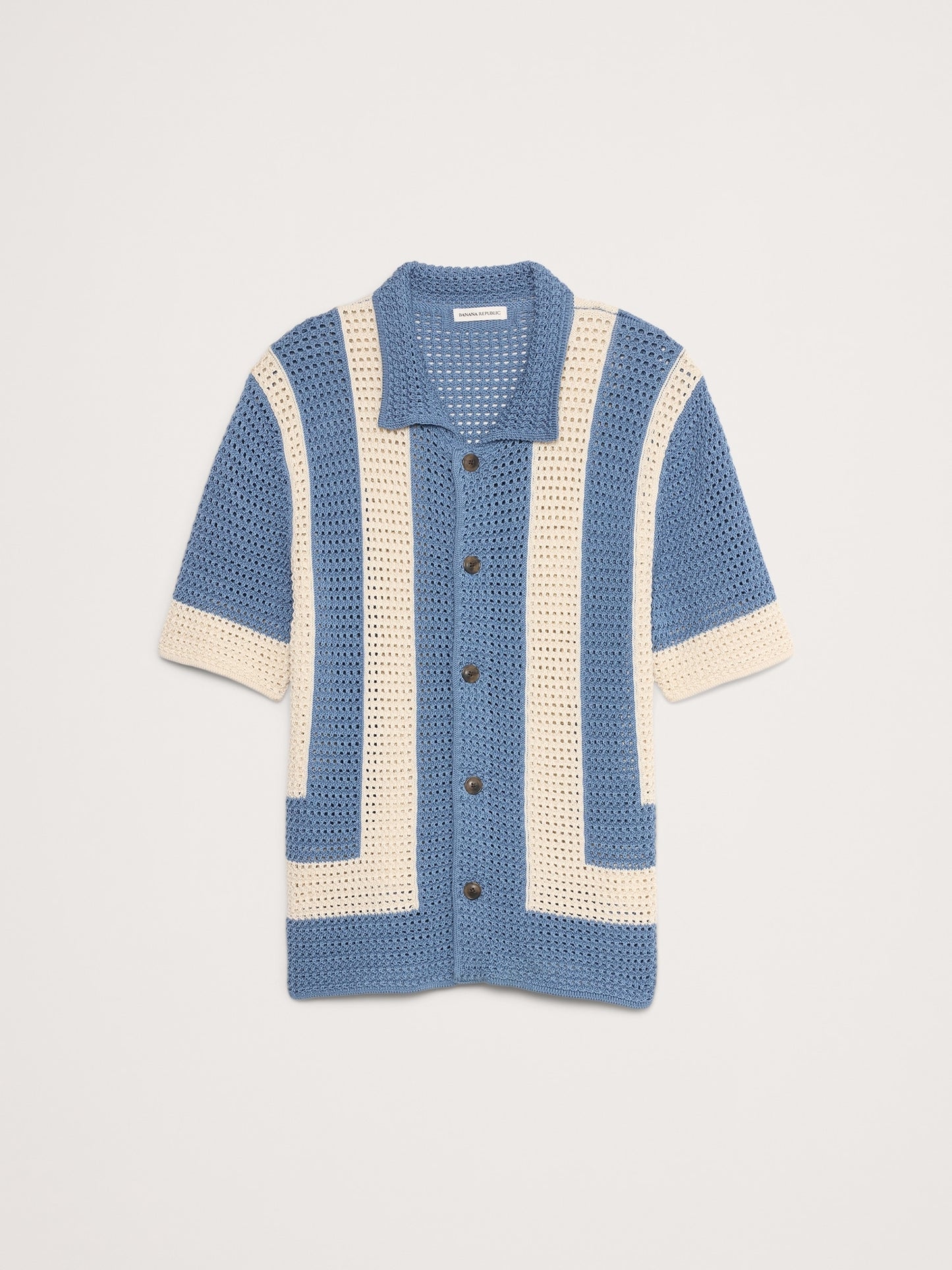 Crochet Cotton Resort Shirt