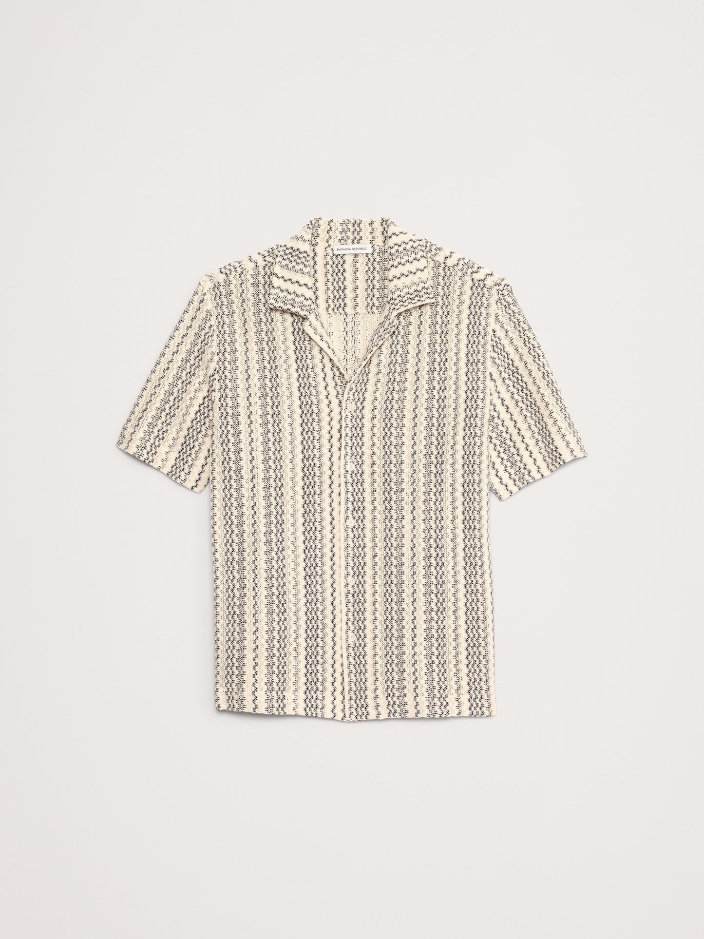 Relaxed-Fit Wavy Stripe Cotton Resort Shirt