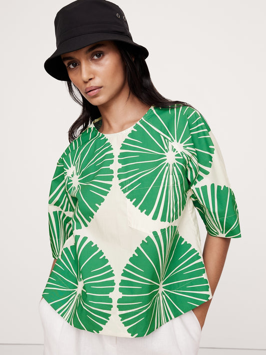 Cotton Poplin Trapeze Top