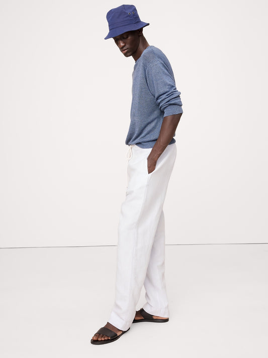 Relaxed Linen-Cotton Pull-On Beach Pant