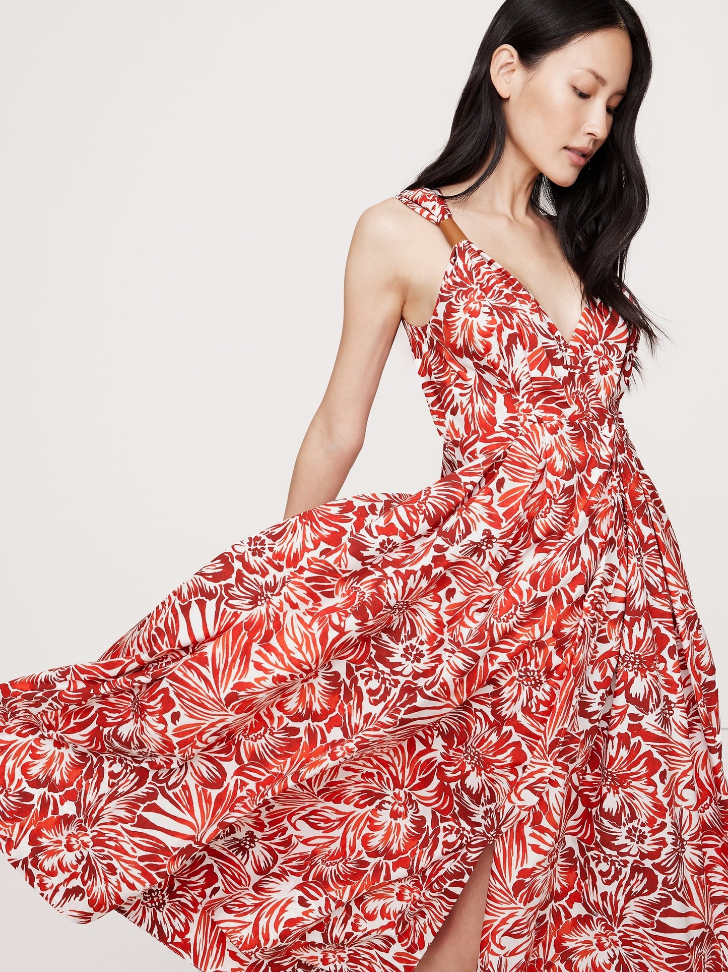 Cotton Poplin Wrap Maxi Dress