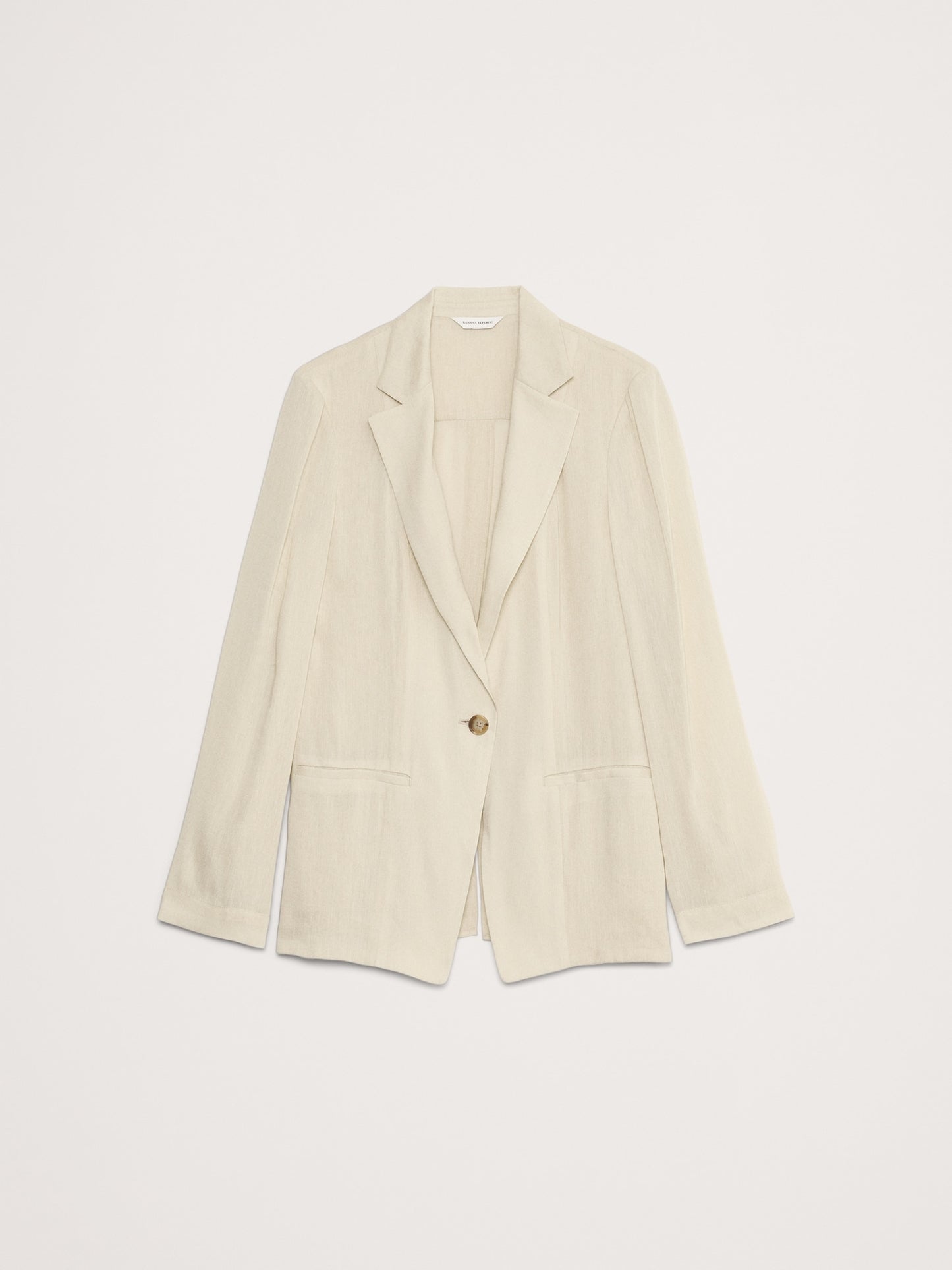 Linen-Viscose Open-Back Blazer